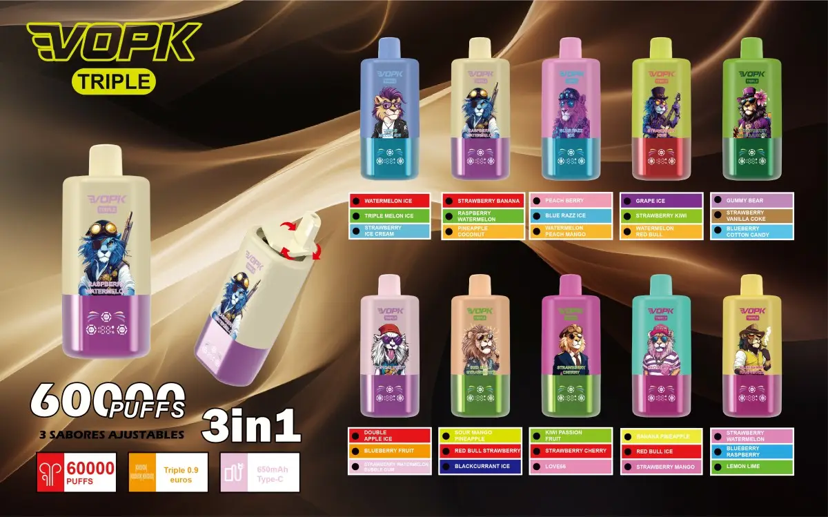 VOPK 60K Disposable Vape | 60000 Puffs Triple Flavor Rechargeable Vape ...