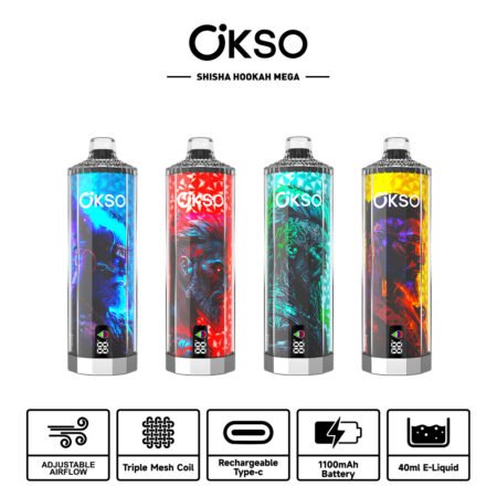 OKSO Shisha Hookah Mega 50K Disposable Vape Crystal Design