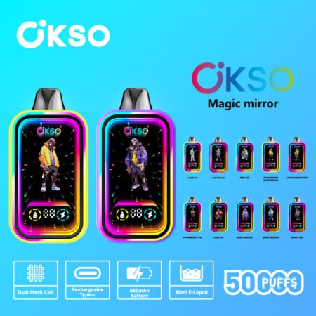 OKSO Magic Mirror 50K Disposable Vape Full Screen Display