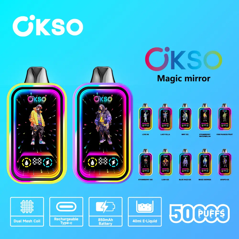 OKSO Magic Mirror 50K Disposable Vape Full Screen Display