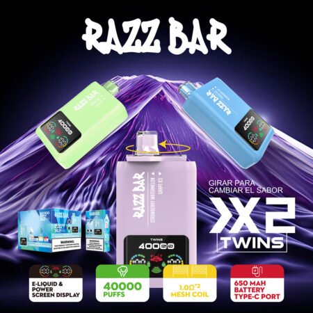 razz bar twins 40k disposable vape peach ice blueberry ice