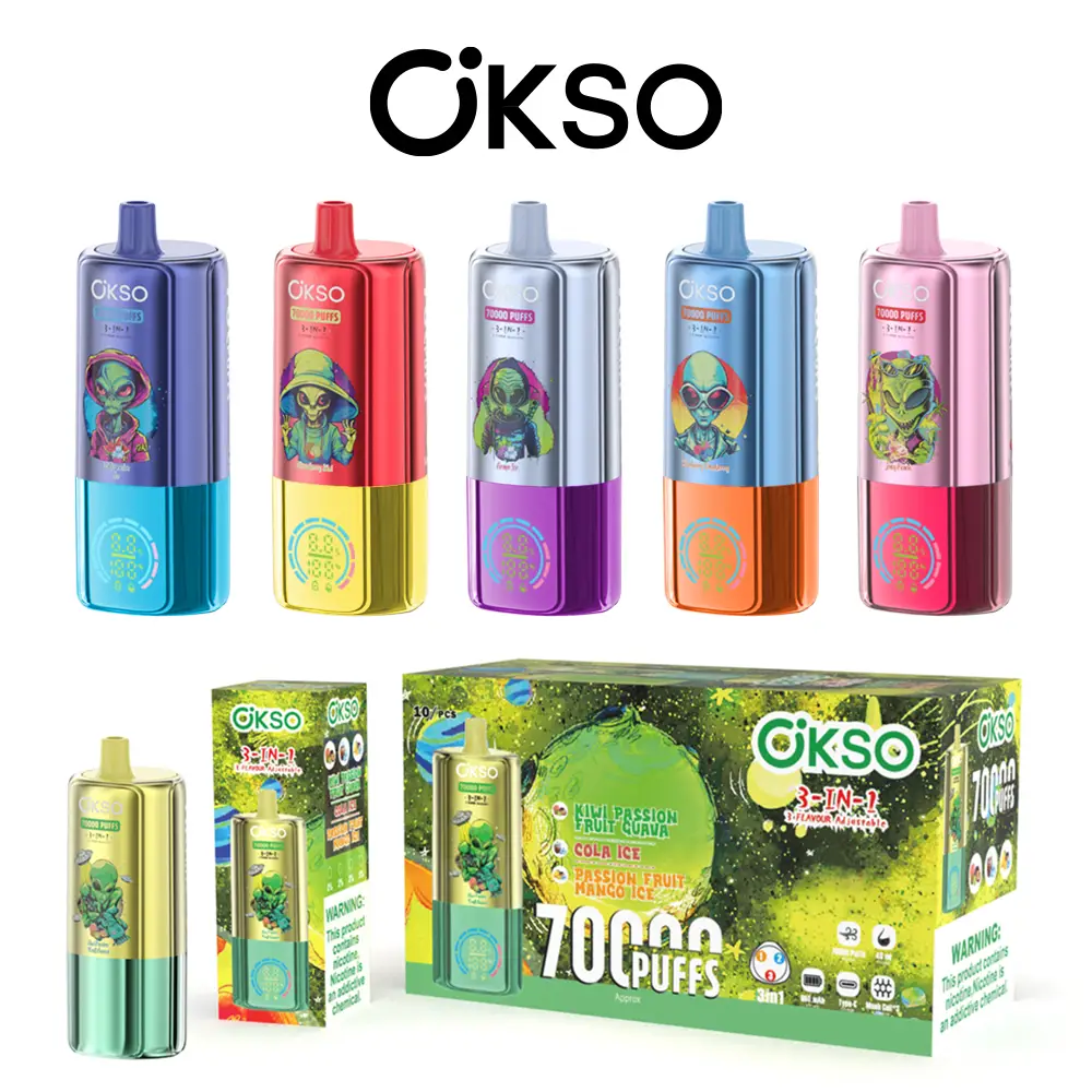 OKSO 3in1 70K Mesh Coil Vape with LED Screen Display