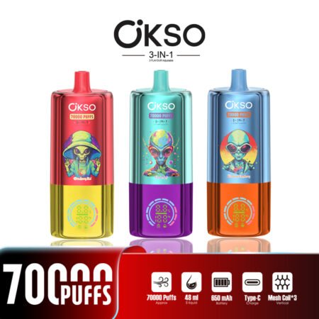 Big Puff Vape OKSO 3in1 70K Triple Flavor Rechargeable