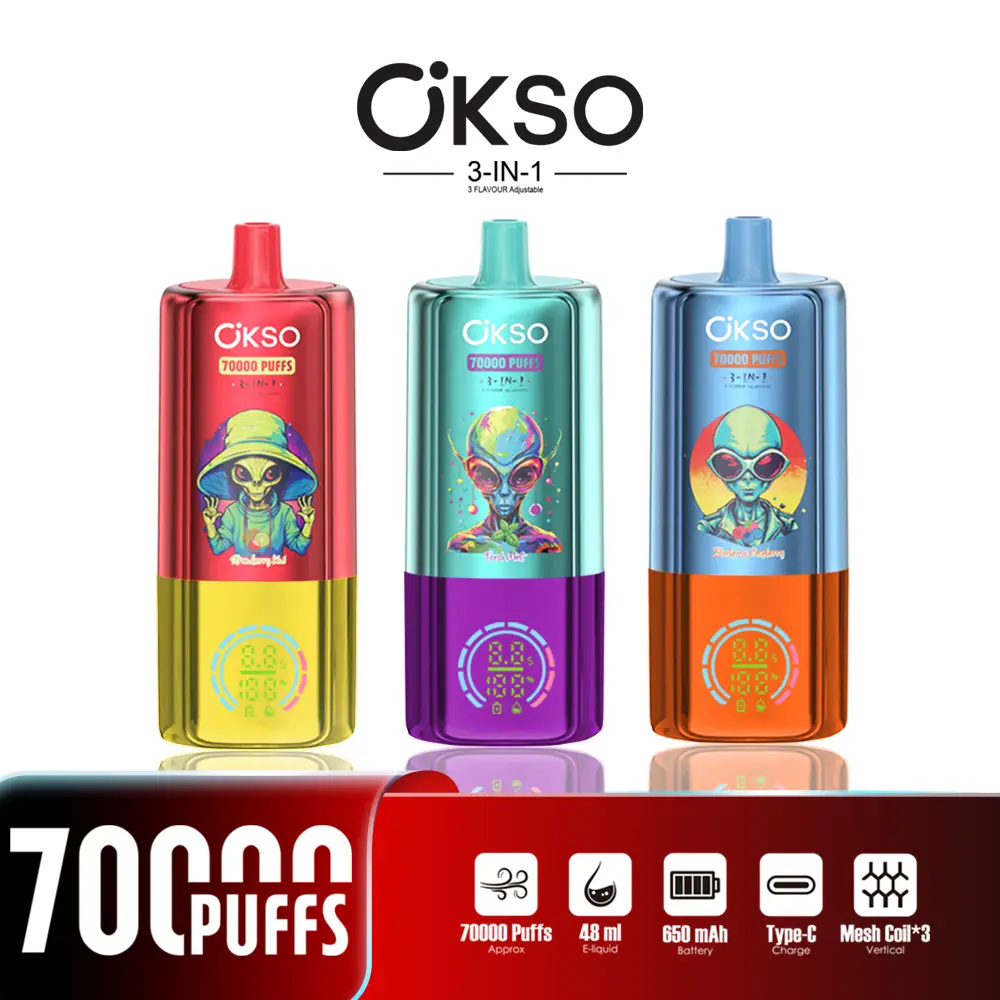 Big Puff Vape OKSO 3in1 70K Triple Flavor Rechargeable