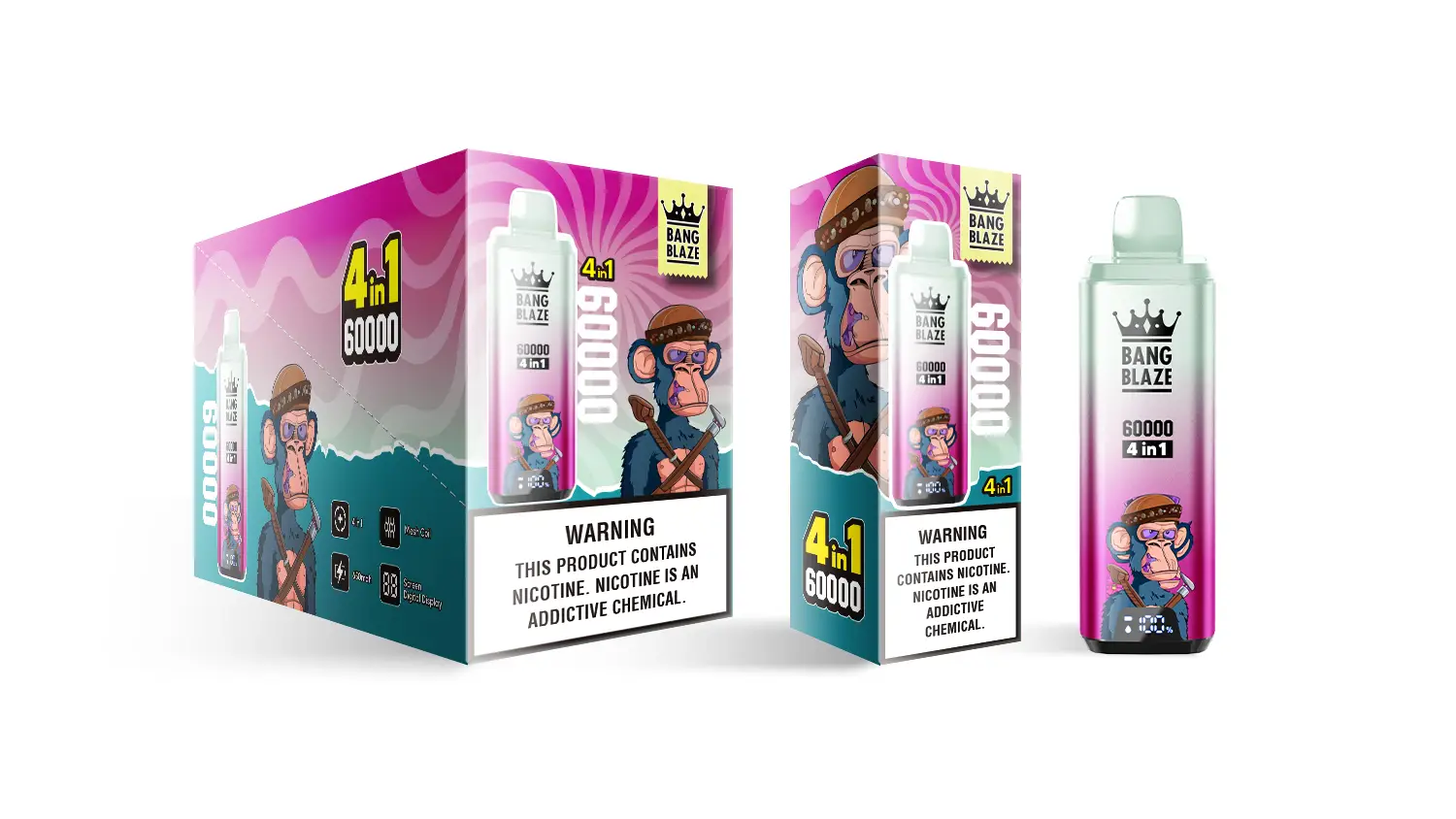 Bang King 60K flavor lineup disposable vape box