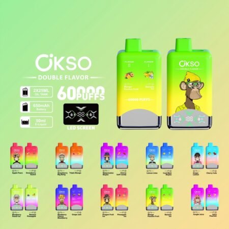 OKSO 60K puff vape with LED screen display