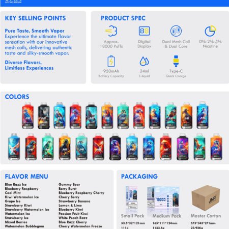 Puff 18k jnr crystal vape adjustable airflow