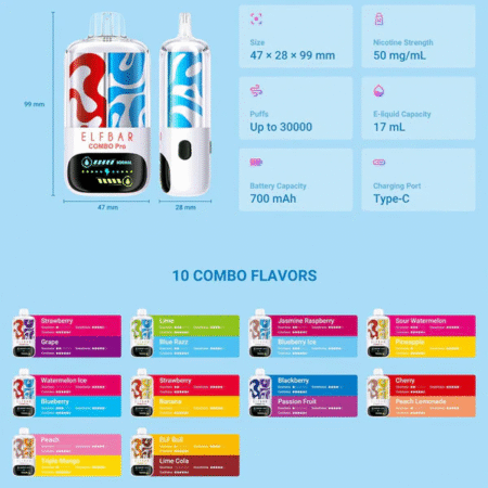 elfbar combo pro 30k vape pen with combo flavor selection