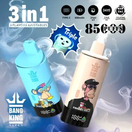 Bang King triple flavor vape device with Type-C charging