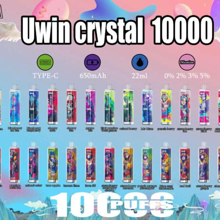Uwin Crystal 10K vape pen in Blueberry Raspberry flavor