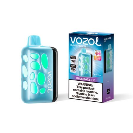 Vozol Rave 40K Blue Razz Ice Flavor Vape