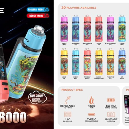 Adjustable airflow Lavande BM 18000 disposable e-cigarette