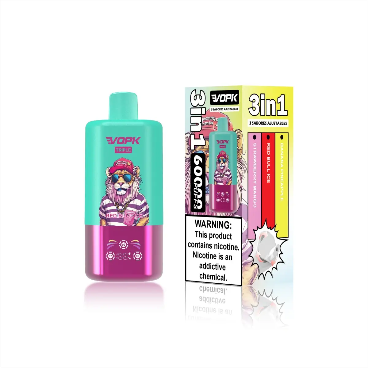 VOPK 60K Puff Vape LED Screen Display