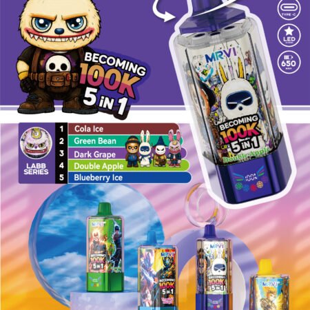 MRVI 100K dual mesh coil disposable vape box design